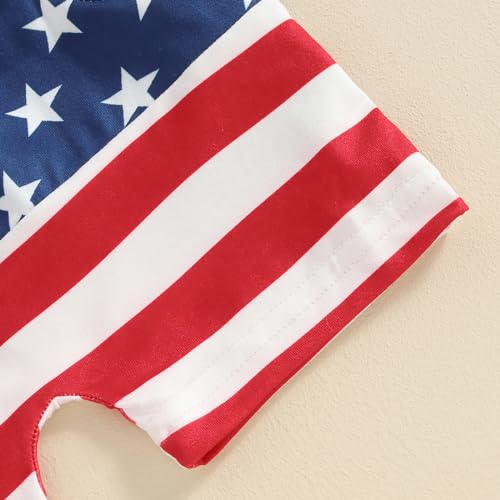 Toddler Baby Boy 4th of July Outfit Summer Clothes Short Sleeve Letter T Shirt Tops Newborn Rolled Shorts Set (USA-Red, 18-24 Months)