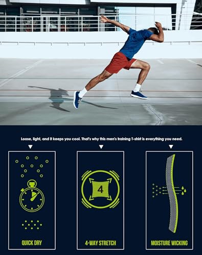 Kinglaman Mesh Workout Shirts for Men Dry Fit Gym Shirts Quick Dry Athletic Short Sleeve Sports T-Shirt Moisture Wicking 1 Black 1 Gray 1 White 1 Blue 1 Green X-Large