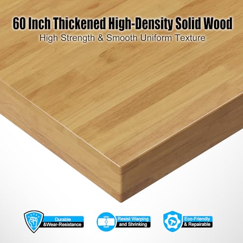 60" Heavy-Duty Adjustable Wood Workbench with Wheels