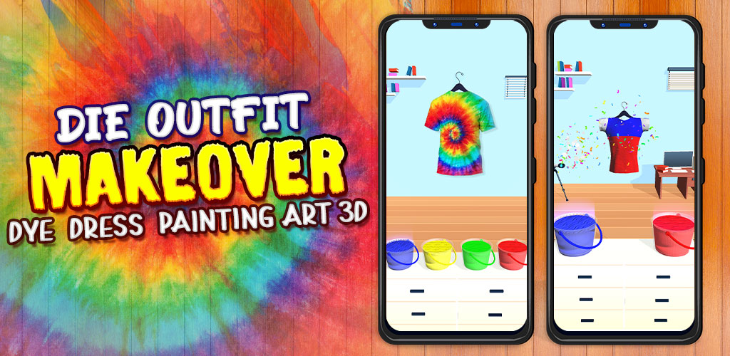Tie Dye Art Makeover: DIY Paint Mixing Dress Rainbow Coloring Super Art 3D - Fashion Designer Colors Dress Designs Art T-Shirt Makeover Dye ASMR Game