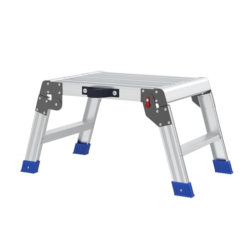 Anyelse Folding Step Stool for Adults, Aluminum Work Platform