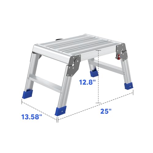 Anyelse Folding Step Stool for Adults, Aluminum Work Platform