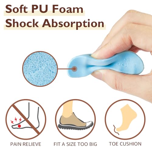 Dr.Foot Shoe Filler Inserts for Loose Shoe, Toe Filler Cushion Inserts for Shoe Too Big, Big Shoe Fillers Make Shoes Fit for Casual Sports High Heels Boots (Small: Half Size Bigger, Blue)