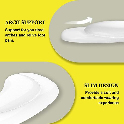 Arch Support,Soft Gel Insole Pads,High Heel Inserts, Reusable Arch Cushions Best for Flat Feet and High Arch Pain,Plantar Fasciitis Relief, for All Day Pain Relief and Comfort.(6Pairs,0.3Inch)