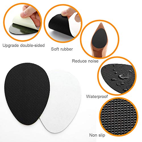 GADEBAO 12PCS Non-Slip Shoe Pads for Bottom of Shoes, Premium Rubber Self Adhesive Anti-Slip Shoe Grips Stickers, High Heels Non-Skid Sole Protector