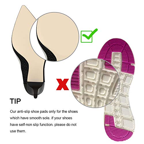 GADEBAO 12PCS Non-Slip Shoe Pads for Bottom of Shoes, Premium Rubber Self Adhesive Anti-Slip Shoe Grips Stickers, High Heels Non-Skid Sole Protector