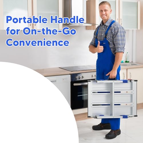 Anyelse Folding Step Stool for Adults, Aluminum Work Platform