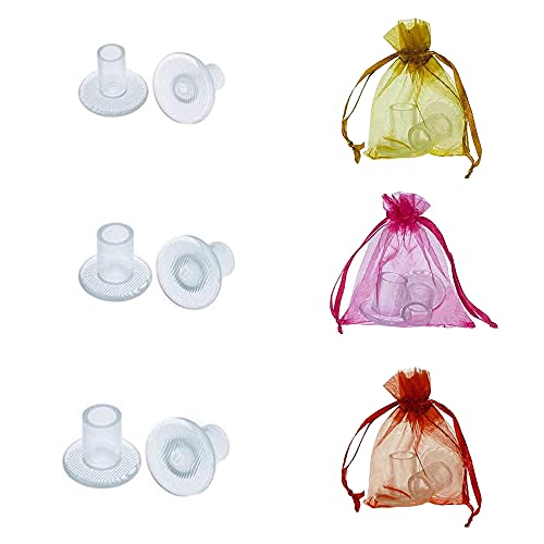 FARCURN Clear High Heel Protectors，FARCURN 3 Size Soft Heel Covers for Walking on Grass and Uneven Floor(S/M/L) (3 Pair (Pack of 1))