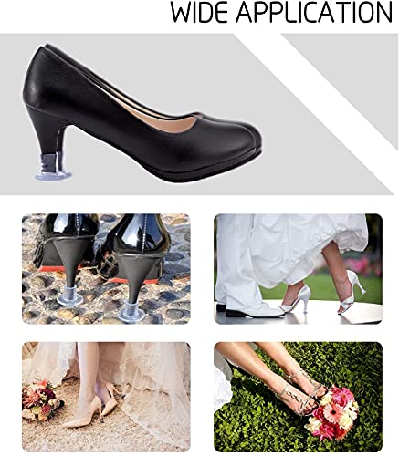 FARCURN Clear High Heel Protectors，FARCURN 3 Size Soft Heel Covers for Walking on Grass and Uneven Floor(S/M/L) (3 Pair (Pack of 1))