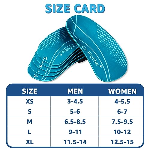 DR. POTTER+ 3/4 Orthotic Insoles, Shoe Inserts for Plantar Fasciitis Relief, High Arch Support Inserts for Flat Feet, Over-Pronation and Heel Pain (Medium(Men's 6.5-8.5 / Women's 7.5-9.5))
