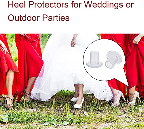 FARCURN Clear High Heel Protectors，FARCURN 3 Size Soft Heel Covers for Walking on Grass and Uneven Floor(S/M/L) (3 Pair (Pack of 1))