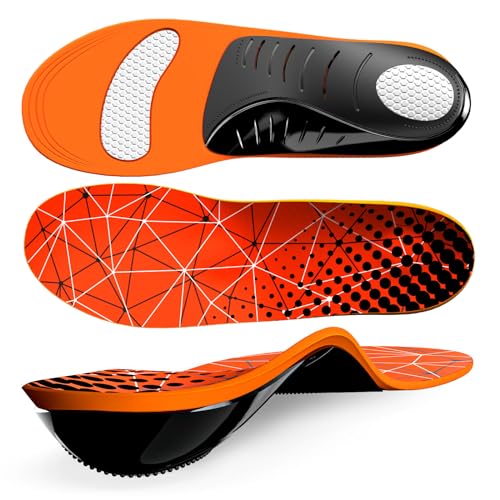 Plantar Fasciitis Arch Support Insoles - Welnove Heavy Duty High Arch Inserts Standing All Day, Fatigue Reduce - Orthotic Cushions for Foot Pain, Flat Feet, Heel Spurs, Man & Women, Fit Most Shoes (M)