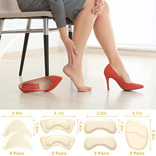 12 Pairs Shoe Filler High Heel Cushion Pads Adjustable Toe Filler Inserts Front Insoles Heel Grips Liner Insert for Preventing Too Big Shoe from Heel Slipping Blisters Relieve Pain (Elegant Style)