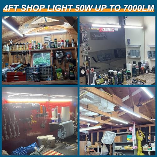 AQIQUUT 4FT 50W 6500K 7000LM LED Shop Lights