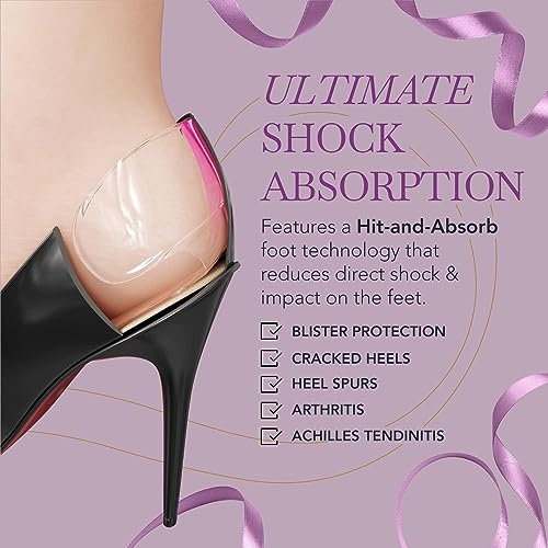 Ballotte Silicone Heel Protector, Heel Grips/Heel Pads for Shoes, Shoe Inserts for Women Heels/Shoe Inserts for Shoes That are Too Big High Heel Cushion Inserts Women (Natural (8 Pack))