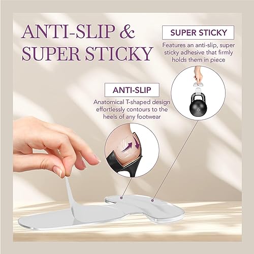 Ballotte Silicone Heel Protector, Heel Grips/Heel Pads for Shoes, Shoe Inserts for Women Heels/Shoe Inserts for Shoes That are Too Big High Heel Cushion Inserts Women (Natural (8 Pack))