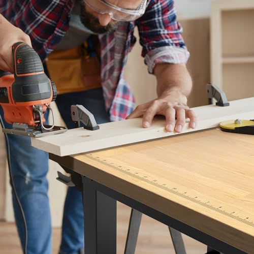 LARBANKE 48" Heavy-Duty Workbench with Brake Wheels under 2000lbs