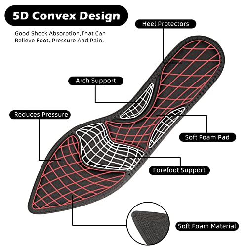 4 Pairs High Heel Insoles Breathable Shoe Pads 10.03 Inch Boot Inserts Foot Cushion Inserts Comfort Sponge Insert for Women Foot Pain, Arch Pain, Heel Sore, Loose Shoes (4 Tip Designs)