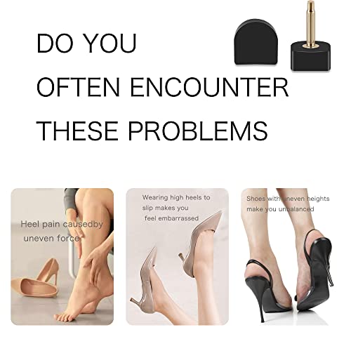 10 Pairs High Heel Tips Replacement Kit U Shaped Heel Cap Cover Shoe Replacement High Heel Caps Protectors Heels Tips Replacement Dowels for High Heel Shoes