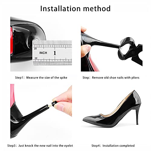 10 Pairs High Heel Tips Replacement Kit U Shaped Heel Cap Cover Shoe Replacement High Heel Caps Protectors Heels Tips Replacement Dowels for High Heel Shoes