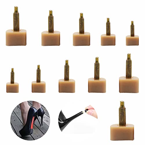 10 Pairs High Heel Tips Replacement Kit U Shaped Heel Cap Cover Shoe Replacement High Heel Caps Protectors Heels Tips Replacement Dowels for High Heel Shoes