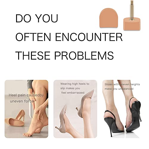 10 Pairs High Heel Tips Replacement Kit U Shaped Heel Cap Cover Shoe Replacement High Heel Caps Protectors Heels Tips Replacement Dowels for High Heel Shoes