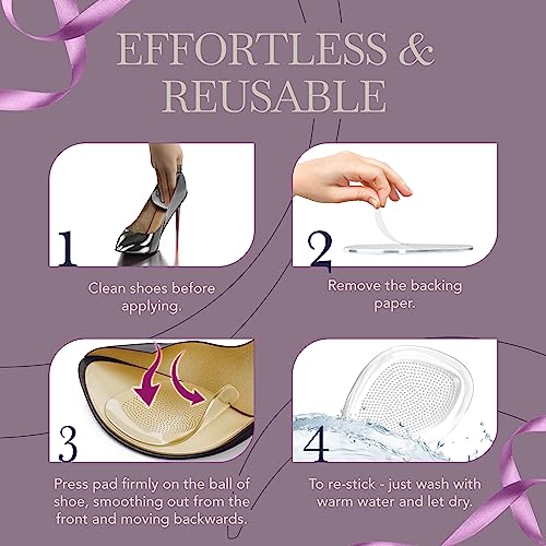 Metatarsal Pads for Women, Ball of Foot Cushions for Women & Men, Silicone Gel Heel Pads, High Heel Inserts, Anti Slip High Heel Cushion Inserts Women/Foot Pads/Shoe Pads [4 Pack]