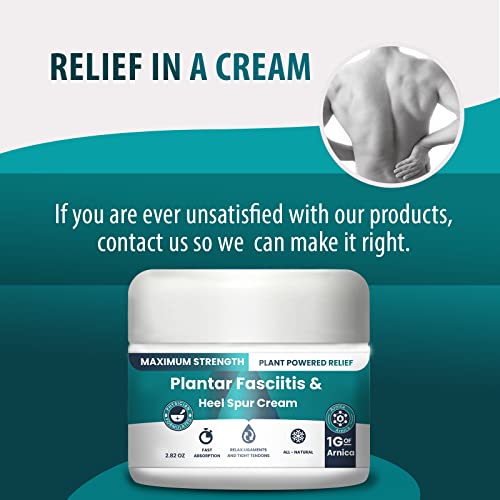 Plantar Fasciitis And Heel Spur Cream By PMT - Cream For Foot Relief. High Concentration of Arnica; Vitamin B6, Menthol, MSM, Glucosamine - To Soothe and Relieve - 2.82 OZ