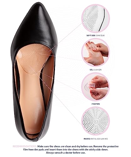 Brison Metatarsal Pads Ball of Foot Cushion 3 Pairs - Metatarsal Pads for Women Men High Heels Inserts - Soft Gel Forefoot Callus Metatarsalgia Pain Prevention Shoe Insoles no Slip Cushioning