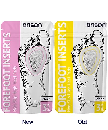 Brison Metatarsal Pads Ball of Foot Cushion 3 Pairs - Metatarsal Pads for Women Men High Heels Inserts - Soft Gel Forefoot Callus Metatarsalgia Pain Prevention Shoe Insoles no Slip Cushioning