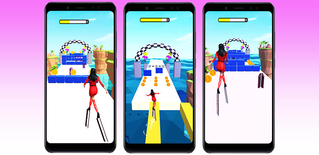 High Stack Heels Run Challenge: Taller Dancing Heels Shoe Race Girl Runner Game