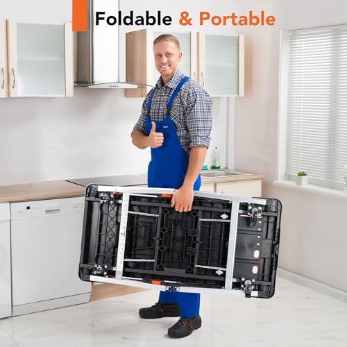 Rengue Multifunctional Folding Work Table - 7 Modes, 4 Wheels