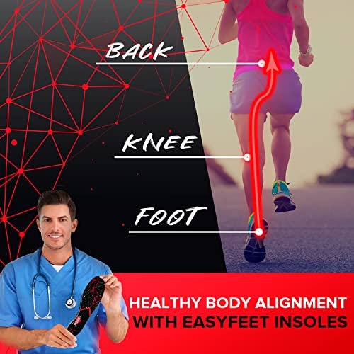Anti-Fatigue Shoe Insoles - High Arch Support Insoles - Shoe Inserts Orthotics Men Women - Plantar Fasciitis Heel Arch Feet Pain Flat Feet - Work Boot Sneakers Hiking Shoe