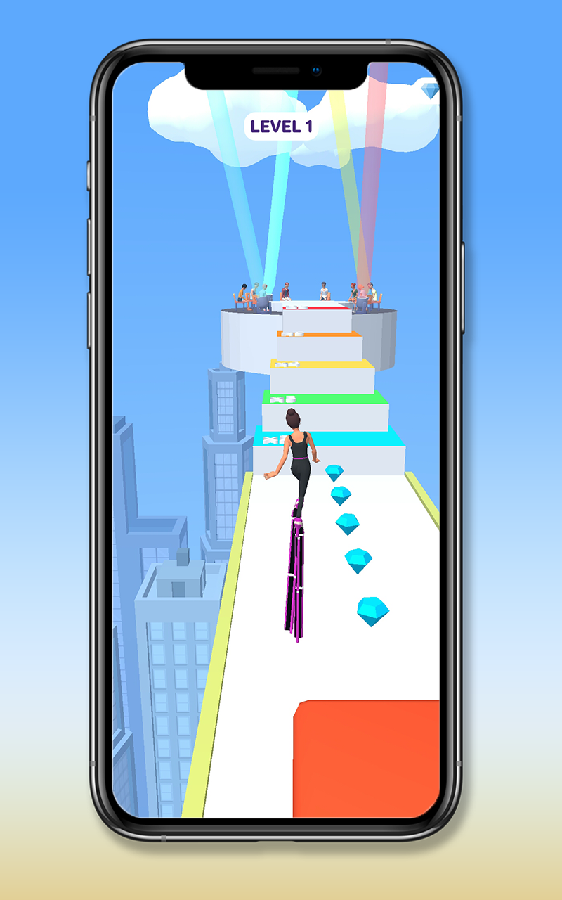 High Shiny Heels Simulator Girl Runner on Heels Fat Body Run Shoe Race Challenge - NO ADS