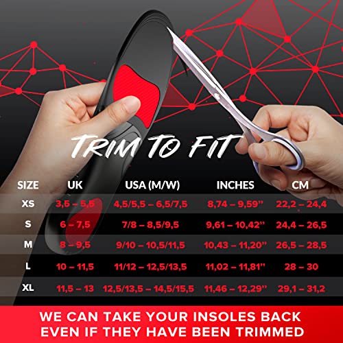 Anti-Fatigue Shoe Insoles - High Arch Support Insoles - Shoe Inserts Orthotics Men Women - Plantar Fasciitis Heel Arch Feet Pain Flat Feet - Work Boot Sneakers Hiking Shoe