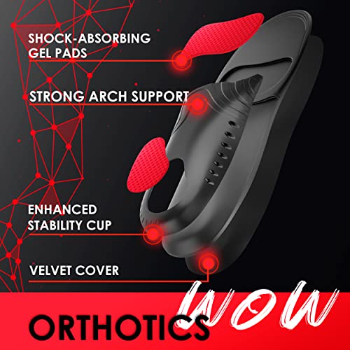Anti-Fatigue Shoe Insoles - High Arch Support Insoles - Shoe Inserts Orthotics Men Women - Plantar Fasciitis Heel Arch Feet Pain Flat Feet - Work Boot Sneakers Hiking Shoe