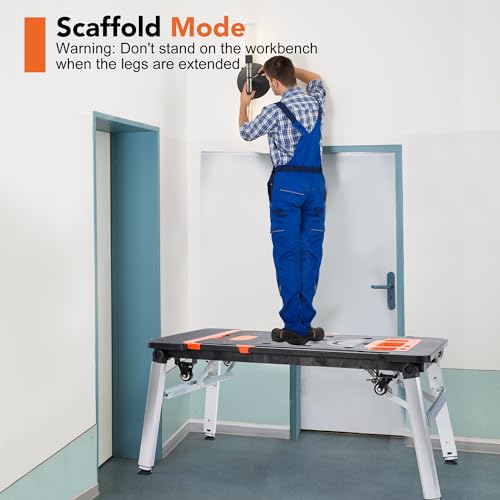 Rengue Multifunctional Folding Work Table - 7 Modes, 4 Wheels