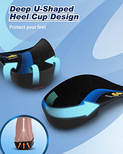 3/4 Arch Support Insoles for Women/Men,QBK Orthotics Shoe Insoles High Arch Supports Shoe Insoles for Plantar Fasciitis, Flat Feet, Over-Pronation,Height Increase Insoles, Heel Cushion Inserts，M