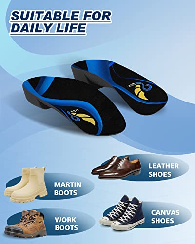 3/4 Arch Support Insoles for Women/Men,QBK Orthotics Shoe Insoles High Arch Supports Shoe Insoles for Plantar Fasciitis, Flat Feet, Over-Pronation,Height Increase Insoles, Heel Cushion Inserts，M