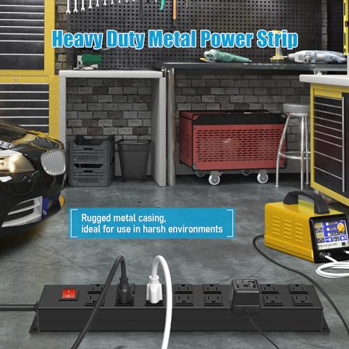 Metal 16 Outlet Mountable Power Strip, Wall Mountable