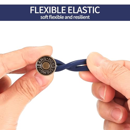 6 Pcs Jean Button Extender, Pants Extender Button for Women Men, Waist Extenders, Retractable No Sew Instant Waistband Extender Buttons Metal Silicone for Jeans Pants Collar, 2 Sizes
