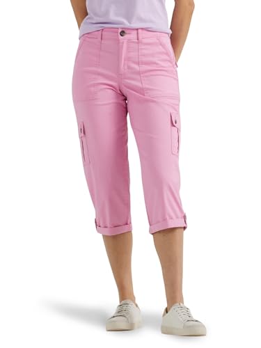 Lee Womens Ultra Lux Comfort with Flex-to-go Cargo Capri Pants, Sugar Lilac, 12 US
