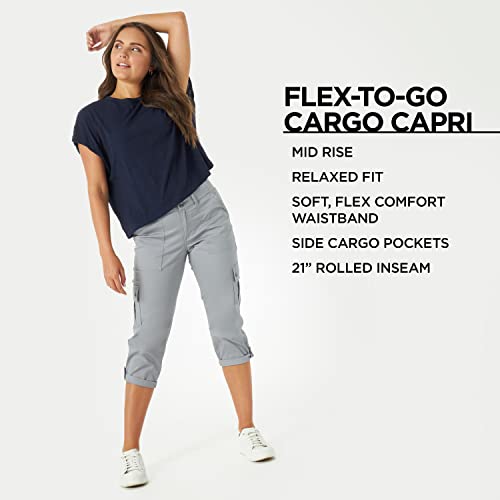 Lee Womens Ultra Lux Comfort with Flex-to-go Cargo Capri Pants, Sugar Lilac, 12 US
