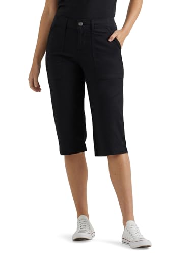Lee Womens Ultra Lux Comfort with Flex-to-go Utility Skimmer Capri Pants, Union-All Black, 16 US