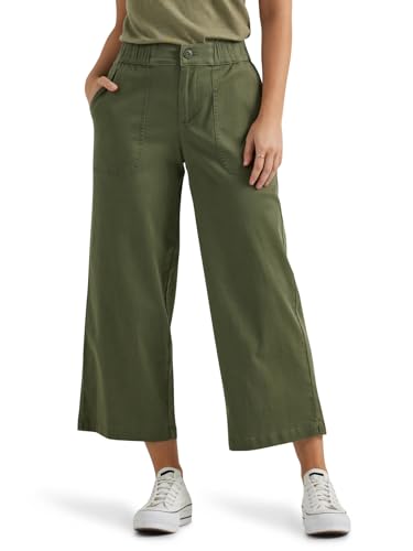 Lee Womens Ultra Lux Comfort Utility Crop Capri Pants, Olive Night, 16 US