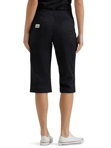 Lee Womens Ultra Lux Comfort with Flex-to-go Utility Skimmer Capri Pants, Union-All Black, 16 US