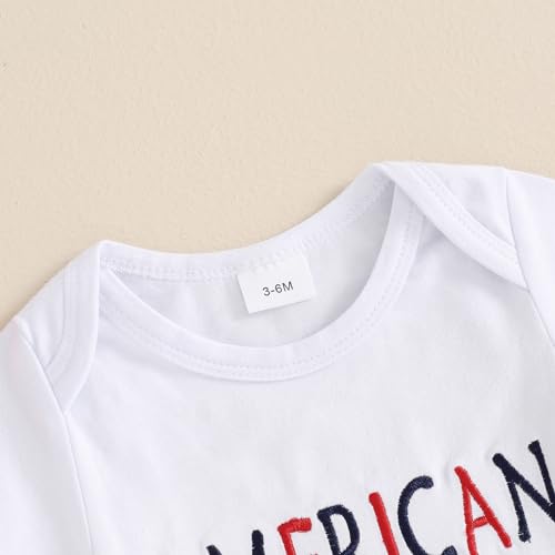Twopumpkin Newborn 4th Of July Outfit Baby Boy My First Fourth of July Outfits Onesie Romper+Pants+Hat Infant Clothes Set (American Boy Red, 0-3 Months)