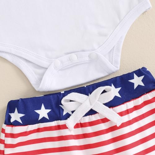 Twopumpkin Newborn 4th Of July Outfit Baby Boy My First Fourth of July Outfits Onesie Romper+Pants+Hat Infant Clothes Set (American Boy Red, 0-3 Months)