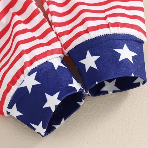 Twopumpkin Newborn 4th Of July Outfit Baby Boy My First Fourth of July Outfits Onesie Romper+Pants+Hat Infant Clothes Set (American Boy Red, 0-3 Months)