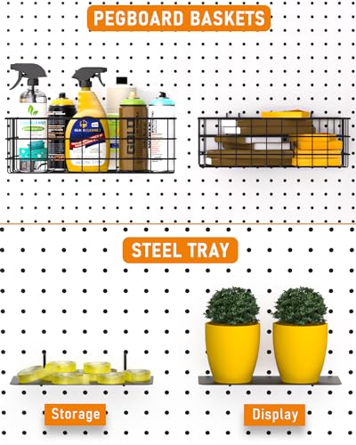 30PCS Peg Board Organizer Kit: Hooks, Bins, Baskets